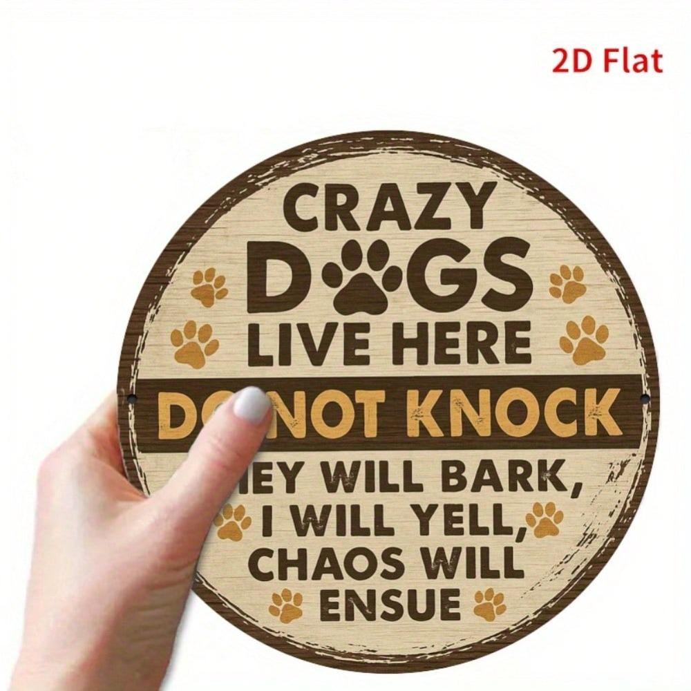 Vintage Funny Dog Metal Sign 8x8 Inch Humorous Pet Wall Art Indoor Outdoor Durable Decor Gift for Dog Lovers Home Room Bathroom Halloween Decor