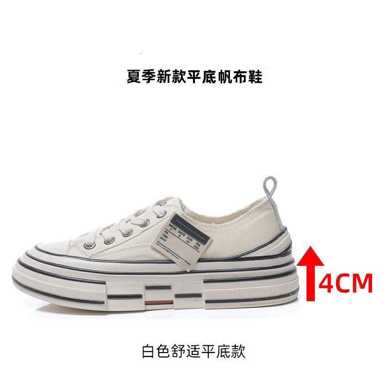

Autumn new breathable versatile canvas little white shoes women s inner height increase platform sports casual board shoes tide 34
