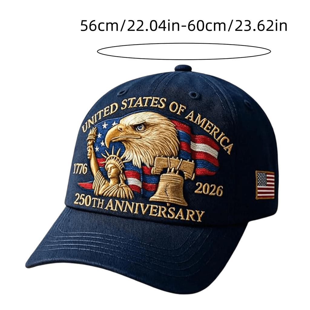 1-Piece 250th U.S. Independence Day Commemorative Hat – Airy Light Outdoor Headwear, Ideal Gift for Fathers