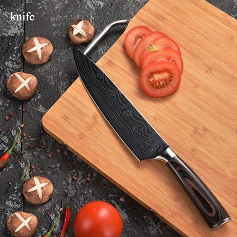 Stainless Steel Household Damascus Steel Kitchen Knife 8-inch Fruit Knife Multi-purpose Kitchen Knife