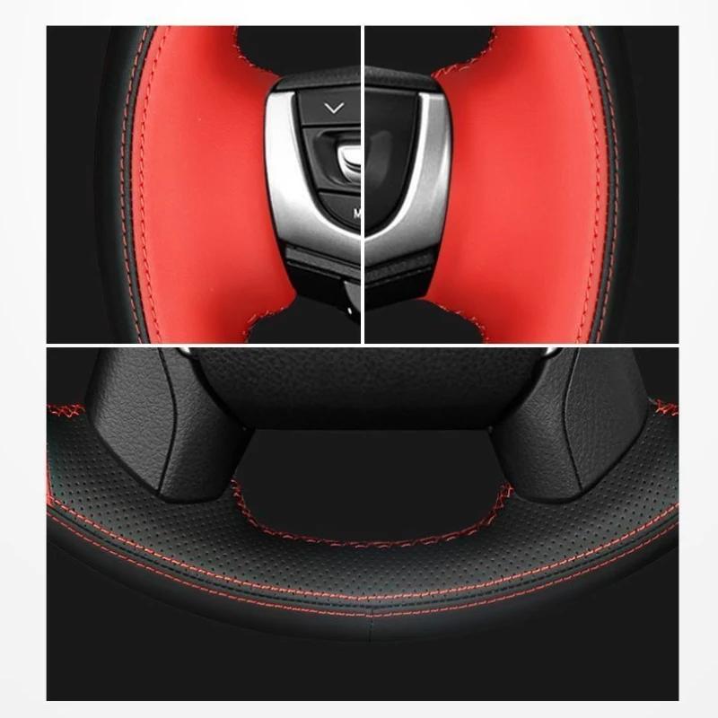 Hand-sewn Non-slip Durable Leather Car Steering Wheel Cover for Mercedes-benz E-Class E300L C-Class E-Class E350 E400 GLB GLS