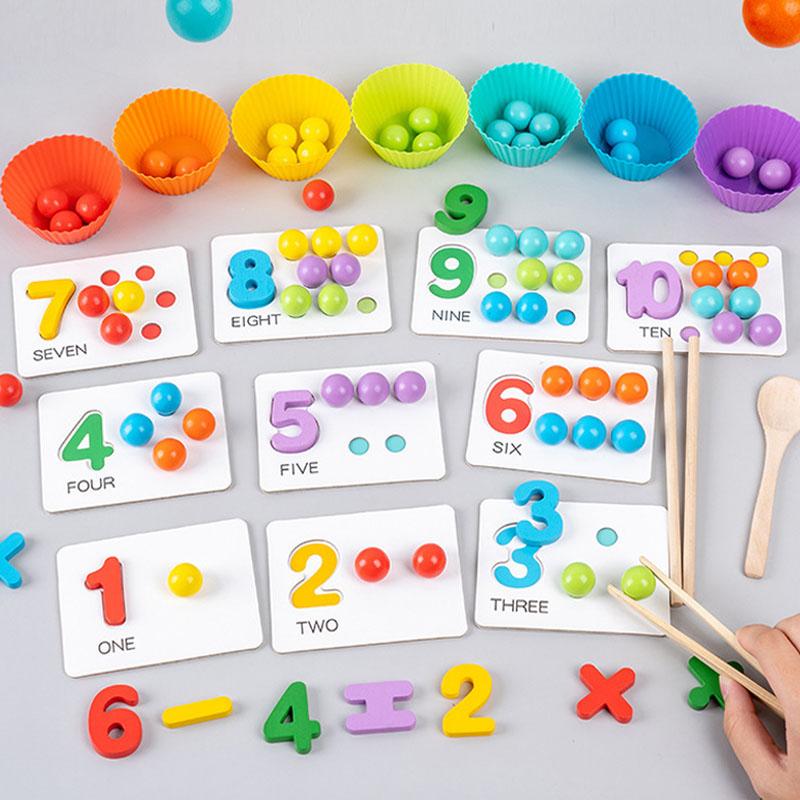 

Math Learning Montessori Puzzle Kids Wooden Bead Counting Game Toy Educational