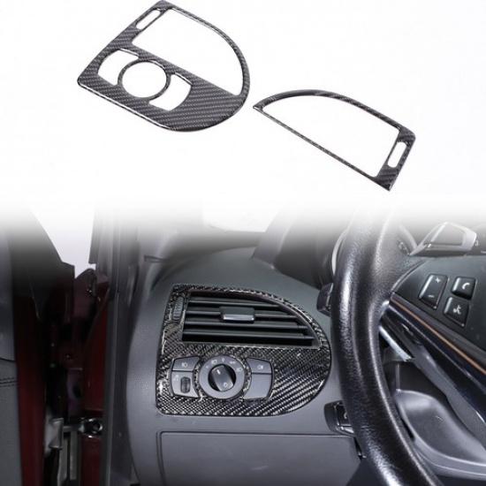 Soft Carbon Fiber Dashboard Side Air Vent Trim Sticker For BMW 6 Series 2004-10