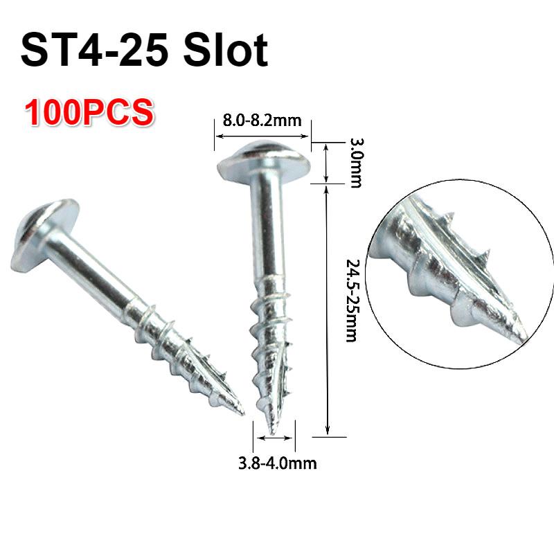 100pcs Woodworking Antirust Oblique Hole Self-tapping Screws High Strength Galvanized Nails for Pocket Hole Jig ST4-25 ST4-38