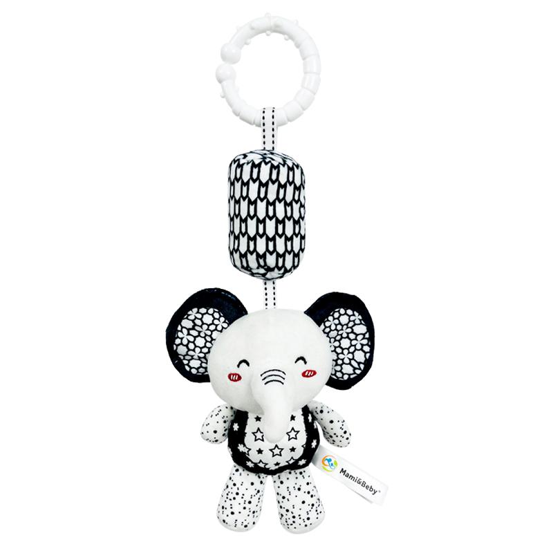 Non-Toxic Stroller Bed Crib Hanging Bell Plush Doll Baby Infant Rattles Newborn Black White Visual Grab Ability Training Toy For Bebe Gift