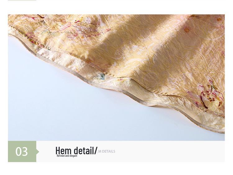 Women's 2026 Summer Chinese-Style Stand Collar Jacquard Silk Shirt