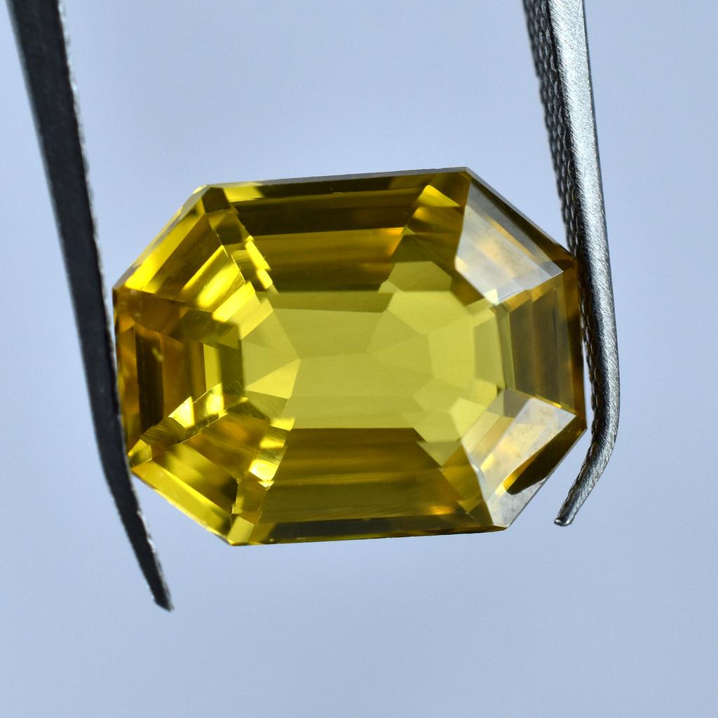 Sapphire Yellow Unique Color Emerald Cut 7.20Ct Natural Loose Gemstone CERTIFIED AR-182