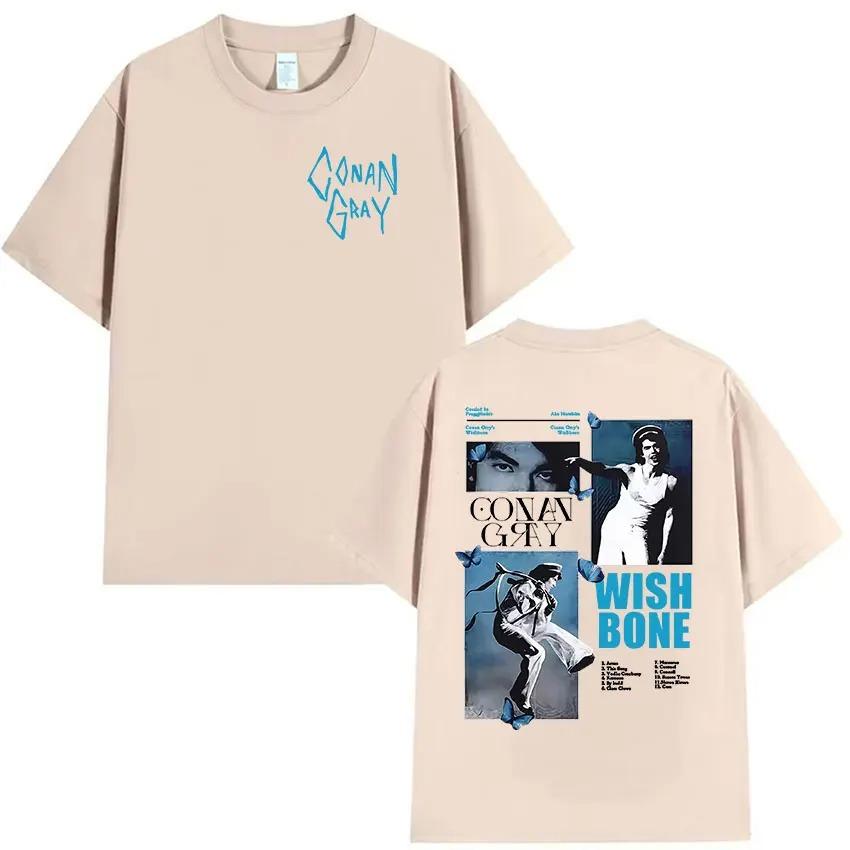 Conan Gray Wishbone 2026 Tour Album Graphic TShirt Unisexs HipHop Pop Vintage Style Short Sleeve Cotton TShirt Unisex Streetwear