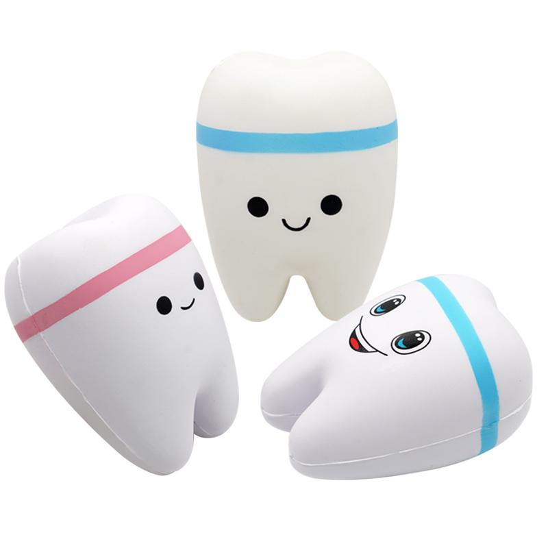 Teeth Shape Toy Slow Rising Stress Gift For Children Cute Cartoon Squishy Squish Antistress Kids Toys Dentist Gift