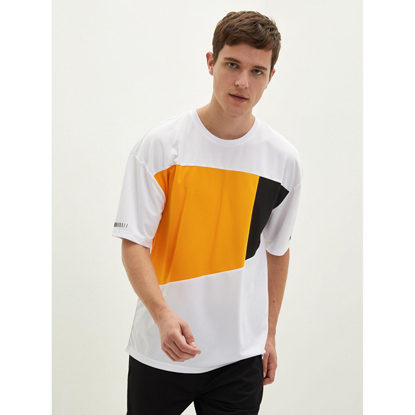 

Мужская футболка для активных видов спорта с круглым вырезом и короткими рукавами, белая