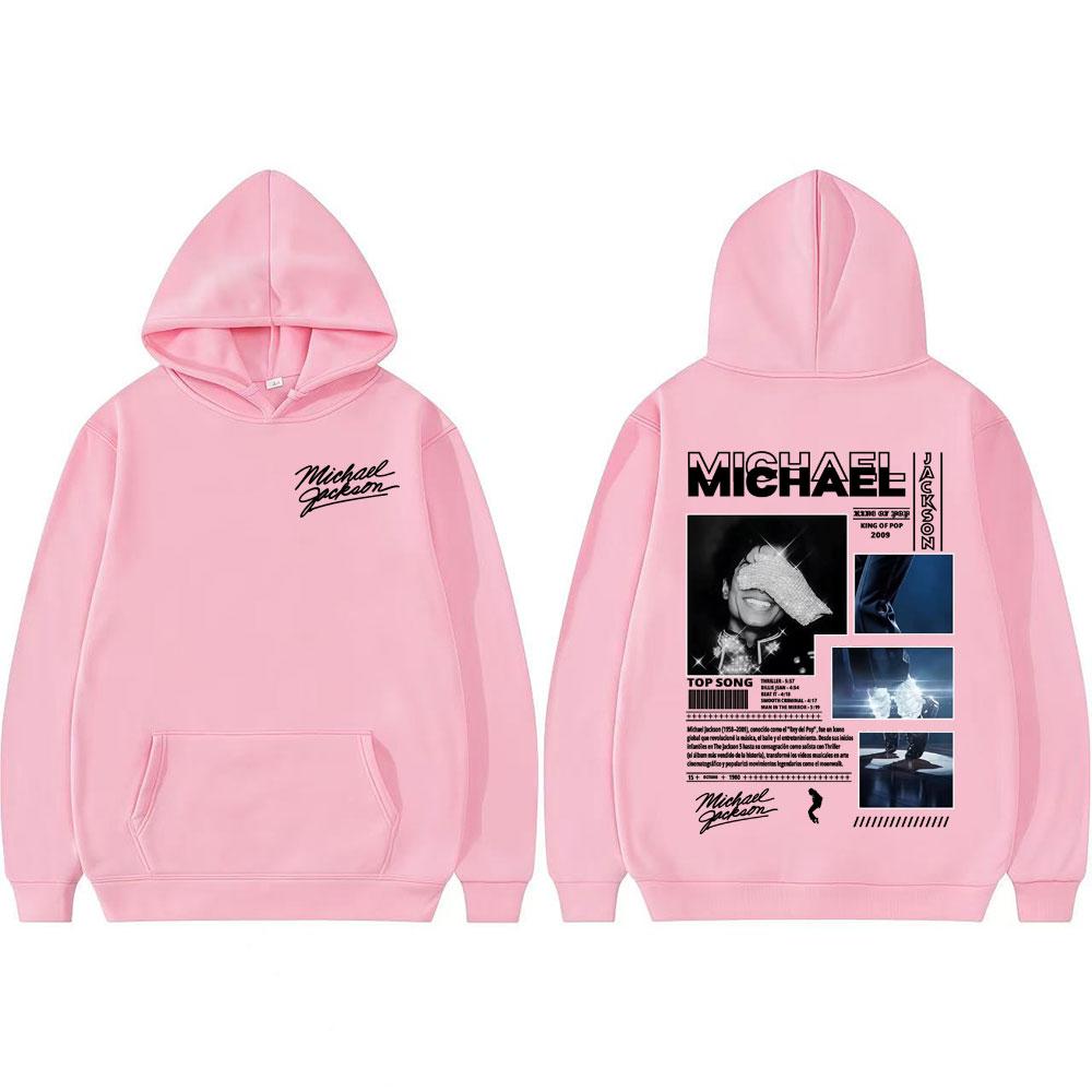 Michael Jackson Re del Pop Felpe con Cappuccio Tour Mondiale Uomo Donna Moda Felpa con Cappuccio Oversize Classica