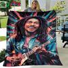 Pop Singer R-Reggae Bob Marley Four Seasons Blanket Sofa Cover Travel Bed Plush Blanket Travel Office Break Blanket Gift