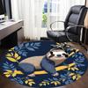 1pcSloth Branch Office Round Area Rug, Indoor Mat Suitable ForOffice, Under Office Chairs Bedroom Living Room Home Decor, Room Deco 018