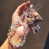 Small fragrance bow tie, love mobile phone hanging chain, ins mobile phone case, pendant, beaded chain, short fashion women's wrist ornament