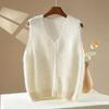 Women's Cashmere Wool Purple Knit Vest - New Autumn/Winter 2026 Design, Warm Sleeveless Top