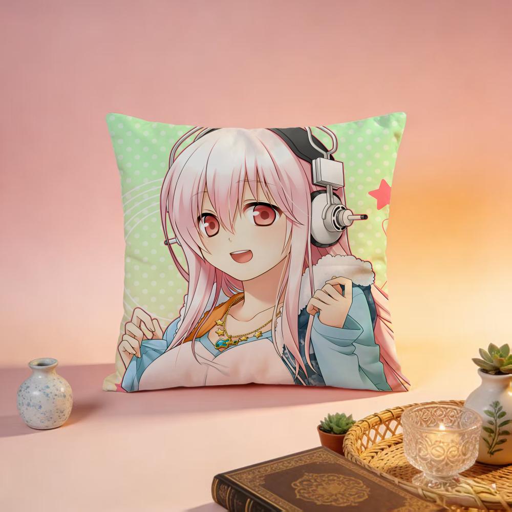 Popular SSUPER SONICOed Cushion Cover Premium SkinFriendly Pillow Case MultiPurpose for Home Office Travel