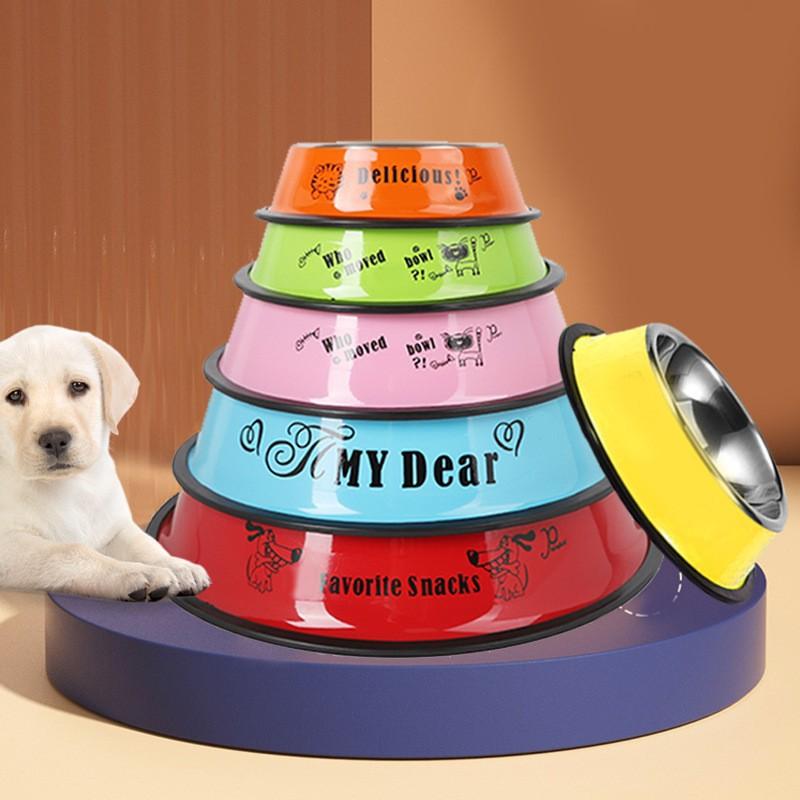 Stainless Steel Dog Bowl Anti-knock Medium and Large Dog Dog Basin Pet Products Non-slip and Drop-resistant Thickened Pet Bowl