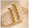 Boucles d'oreilles pendantes maille chaîne pour femmes, Boucles d'oreilles maillon long, Bijoux Hiphop minimalistes en acier inoxydable