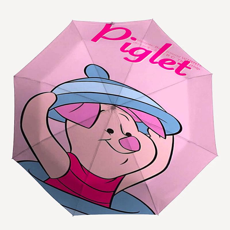 Winnie and Friends Themed Travel Umbrella-8 Ribs Automatic Opening and Closing, Portable Folding Design, Compact and Stylish Umbrella