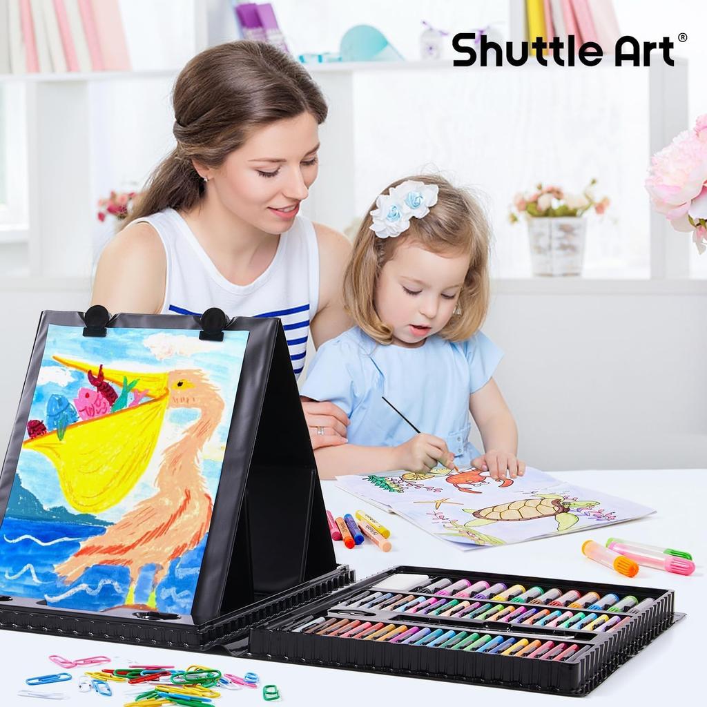 Shuttle Art Art Set with Colored Solid Coloring Watercolor Pencil Palette and Portable Storage Portable Educational Gift for Preschool and Elementary