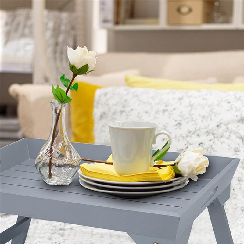 Good-Outdoor Folding Table,Wooden Lazy Dormitory Bed Laptop Small Table,Tray Camping Picnic Portable Thickened Desk Durable Whit