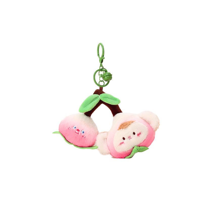 Peach Keychain Whimsical Plush Pendant Adorable Gift For Girls Friends And