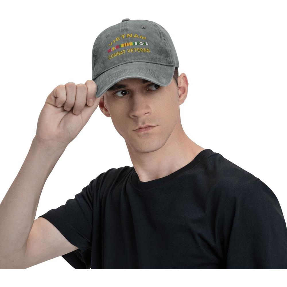 Vietnam Combat Veteran Hat Adjustable Cowboy Baseball Cap For Men Women Trucker Cap