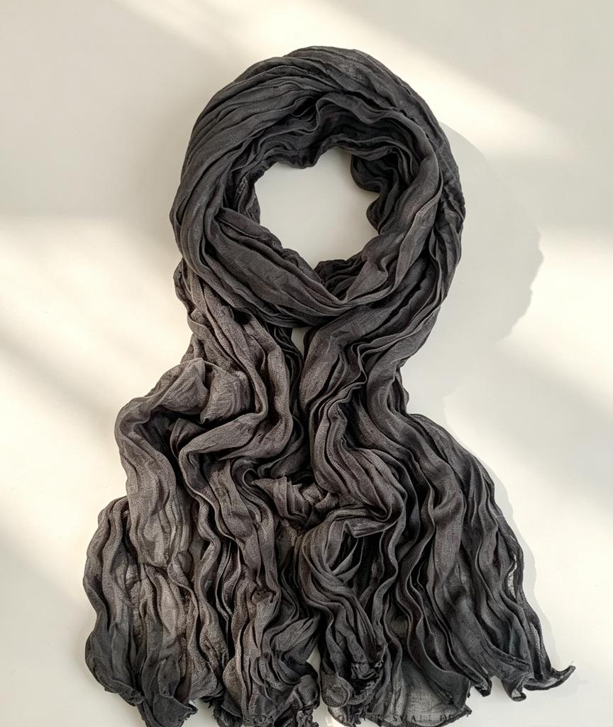 Atmospheric crumpled texture long silk scarf light and thin versatile long scarf high-grade texture affordable decorative yarn