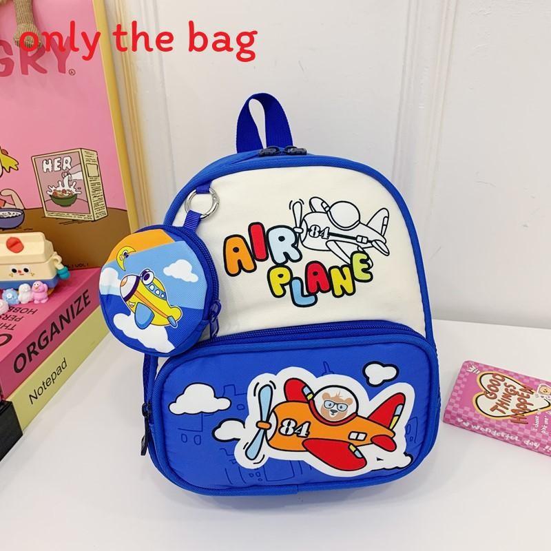 

With Childrens Backpack Cartoon Cat And Airplane Print Design For Daily Use