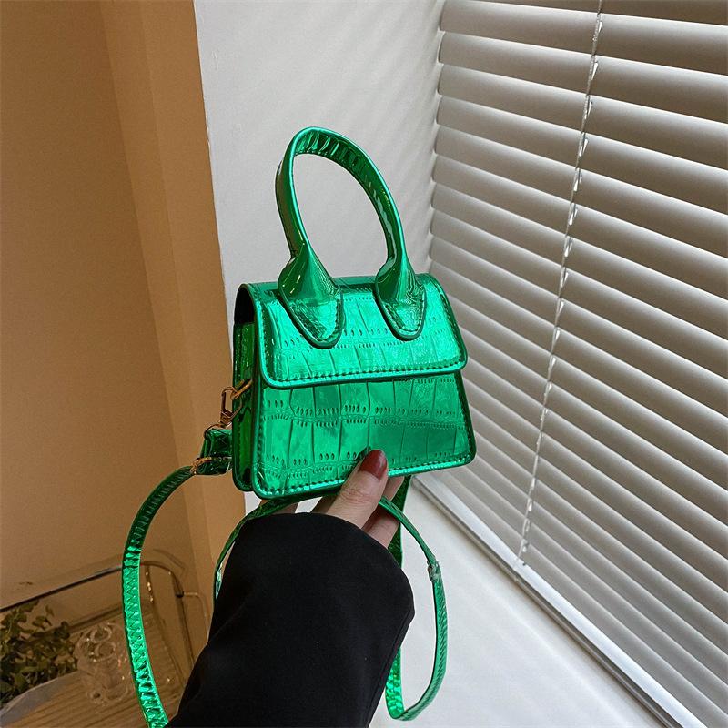 

Однотонная мини изысканная маленькая квадратная сумка, новая летняя популярная повседневная портативная наплечная сумка-мессенджер зелёный