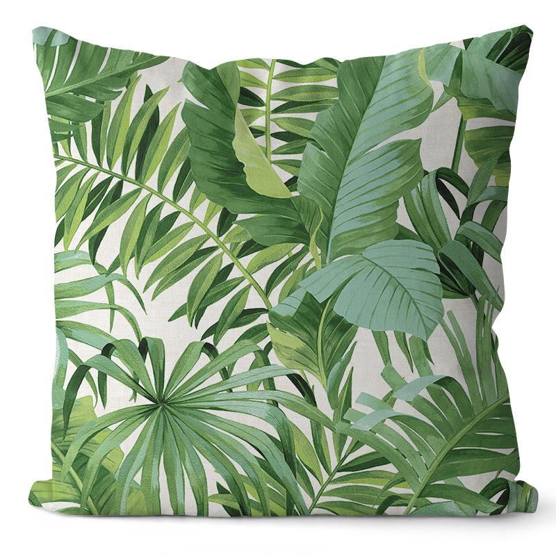 Green Plant Pillow Cover Geometric Cushion Home Bedside Sofa Cushion Cover