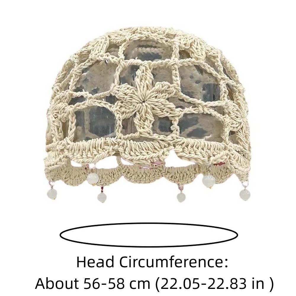 Böhmischer Stil Häkelblume Strickmütze Dünn Koreanischer Stil Ausgestanzte Beanie-Mütze Ethnischer Stil Handgefertigt Gewebte Mütze Outdoor