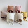 Cute Bear Baby Plush Hat Winter Warm Ear Protection Beanie Cap for Infant Boy Girl Solid Color Cartoon Kids Earmuff Caps Bonnet