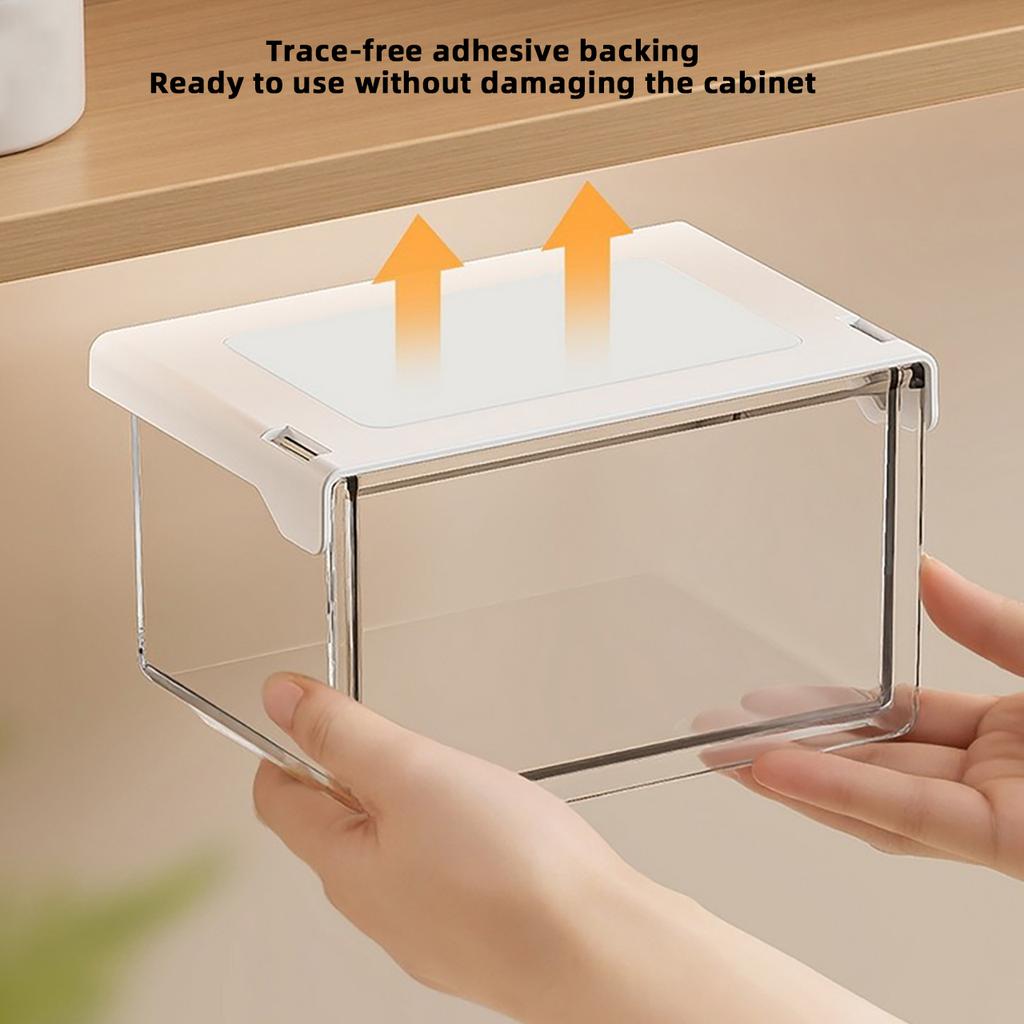 Transparente Schubladen-Aufbewahrungsbox Ausziehbarer Organizer-Koffer für unter den Spiegel Badezimmer Baumwollstäbchen Make-up-Halter