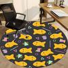 1PC Goldfish Biscuit Shapes Office Round Area Rug, Mat Suitable For Office, Under Office Chairs Bedroom Living Room Home Decor, Room Deco