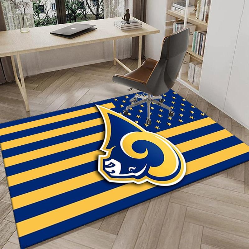 Rams Football Team Spirit Printed Area Rug for Office, Chair Rug, Decorative Carpet Floor Mat, Large Size Fan gifts Christmas gifts