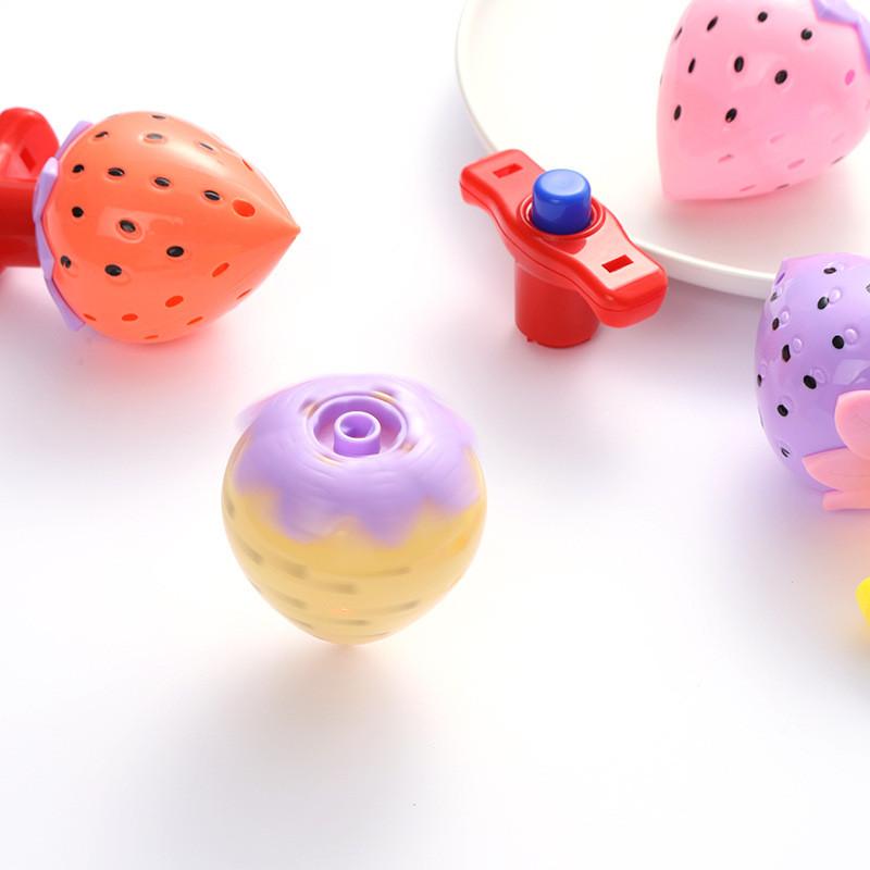 Luminous Plastic Strawberry Gyroscope Set For Kids Outdoor Toys Durable Gift