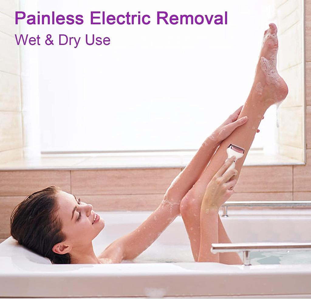 Electric Razor for Women Hair Trimmer for Face Nose Eyebrow Beard Mustache Arm Leg Armpit Bikini Painless Portable Body Shavers Set