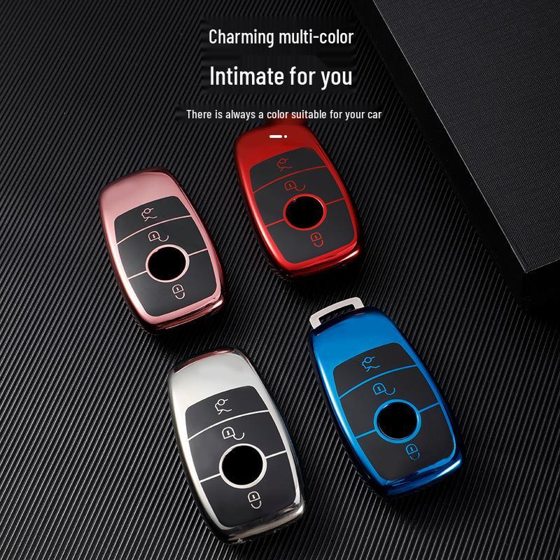 Mercedes-Benz E-Class TPU Key Case Cover for E300l E200l S320 LS450 - Full Protection Soft Rubber Key Bag
