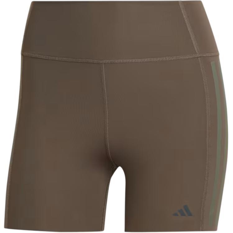 (WMNS) adidas Optime 4-Inch Raw-Cut-Hem Leggings Asia Sizing Shadow Olive Women s IK5480 L