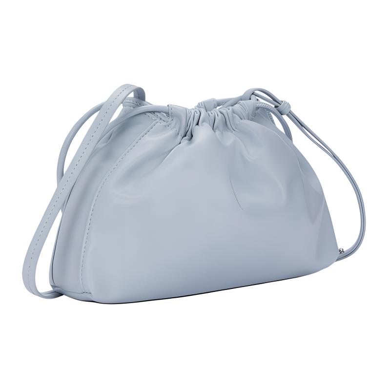 New CALVIN KLEIN Synthetic Material One Shoulder Crossbody Puff Bag Women's Pearl Blue DH3771-3UJ
