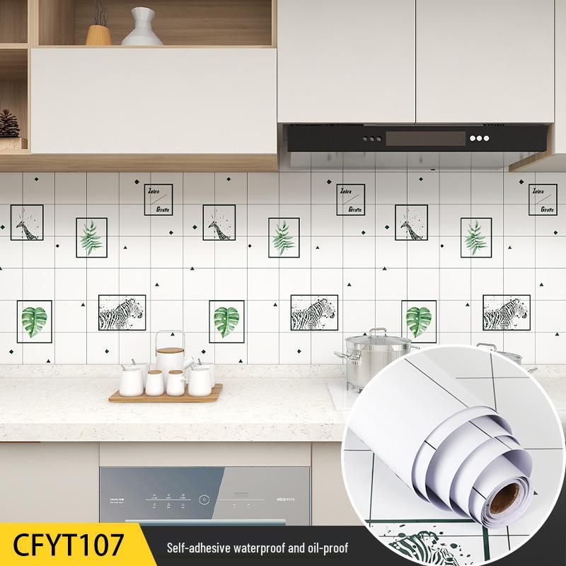 Eco-Friendly Kitchen Anti-Oil Stickers: Self-Adhesive, Waterproof, Heat-Resistant Tile and Stove Top Renovation Wallpaper.