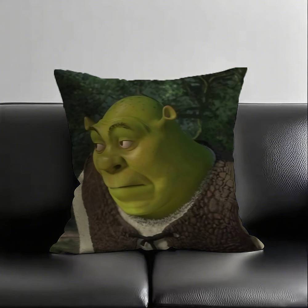1pc Cute Funny S-Shrek Pillow Case Fashion Square Pillowcase Bedroom Sofa Room Ins Decoration Leisure
