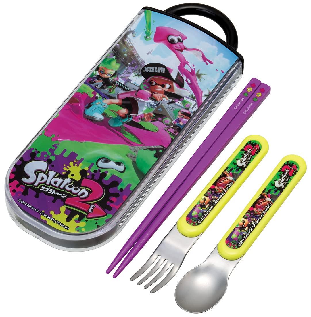 

Skater Kids Antibacterial Slide Trio Set Lunch Chopsticks Spoon Fork Splatoon 2 Boys Made in Japan TACC2AG-A