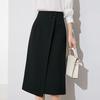 Wan Bai Women's Black High-Waist Commuter Skirt