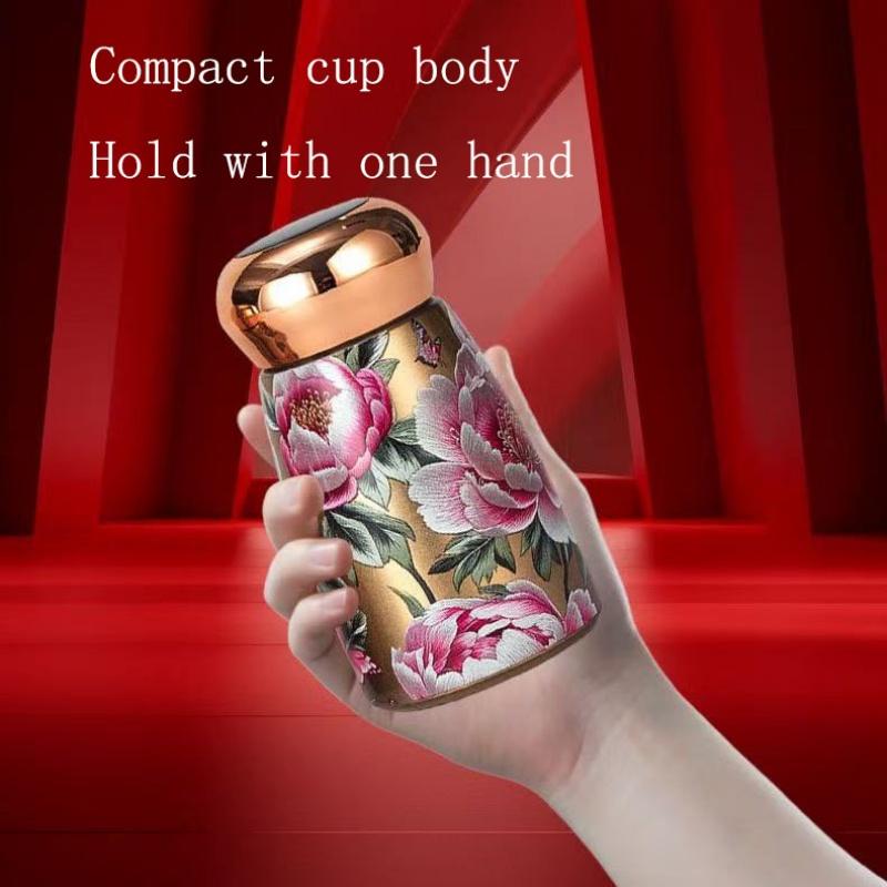 Retro Kleiner Pilz Edelstahl Thermos-Wasserbecher Intelligente Temperaturanzeige Kleine Thermoskanne Wasserkocher