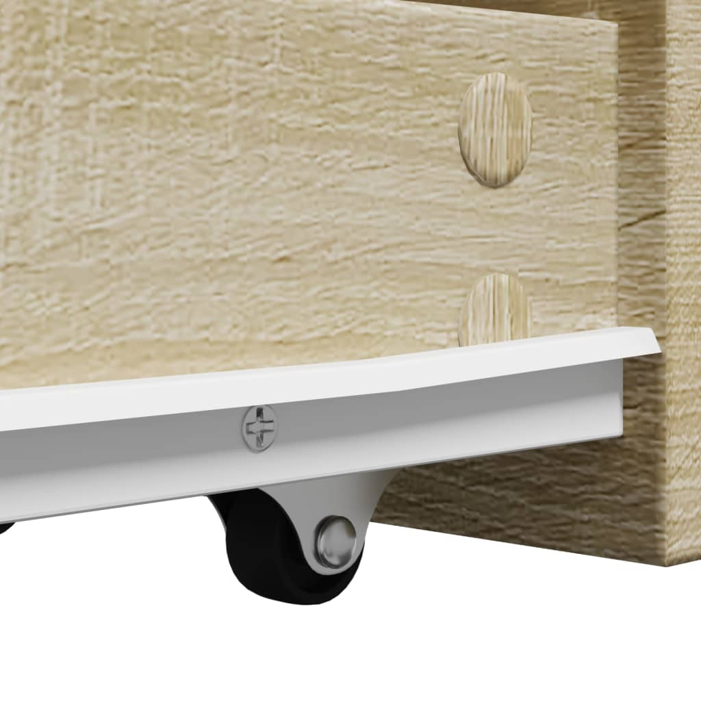 Narrow Bathroom Cabinet with Casters Sonoma Oak Wood Based Material