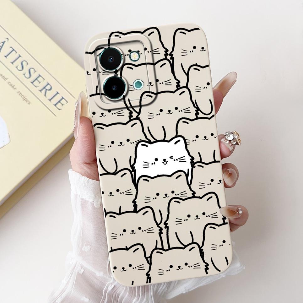 Back Cover For Vivo Y28 4G 5G Vivo Y28s 5G V2352 Soft Silicone Phone Case Dragon Astronaut Black Cat Cartoon Animals Bumper Etui