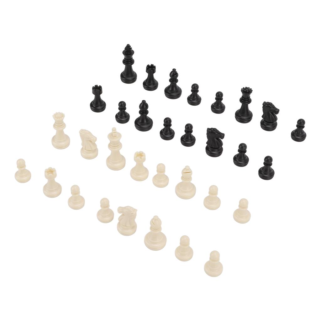 Chess Pieces Only PS Plastic Replacement Chessmen Figurine Pieces 49mm Height King for Party Relaxing(Black White )
