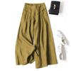 Ladies' Spring and Autumn Casual Wide Leg Pants, Loose Cropped Pants, Tassel Fabric, Elastic Waist Design Elegant Pants, Versatile and Comfortable